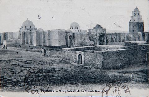 Vue générale de la Grande mosquée de Kairouan 1913- Carte postale ancienne Tunisie