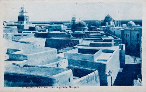 Vue vers la Grande mosquée de Kairouan 1931 - Carte postale ancienne Tunisie