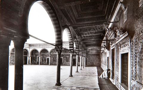 Kairouan - Mosquée du barbier - La galerie et la cour 1956 - Carte postale ancienne Tunisie