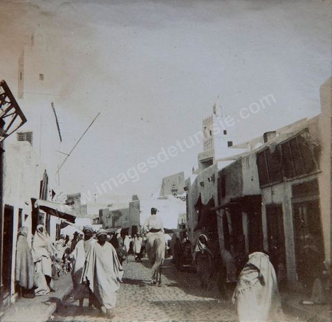 Rue de la medina de KAirouan - Photo ancienne tirage papier original