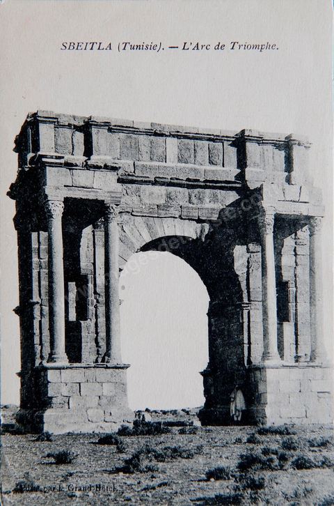 L'arc de Triomphe de Sbeitla - Ruines romaine de Sbeitla (ancienne Sufetula)  - Carte postale ancienne Tunisie