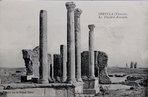 Le théâtre romain de Sbeitla - Ruines romaine de Sbeitla (ancienne Sufetula) - Carte postale ancienne Tunisie