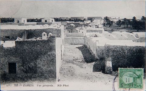 Vue générale des habitations de Zarzis - datée de 1911 - Carte postale ancienne Tunisie