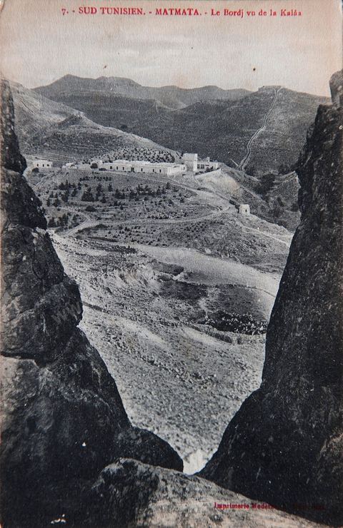 Sud tunisien - Matmata - Le Bordj vu de la Kalaa 1919 - Carte postale ancienne Tunisie