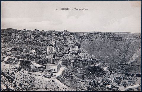 village et mosquée de Chenini au coeur des montagnes de Kroumirie - Carte postale ancienne