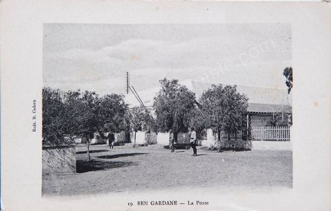 Ben Gardane - La poste 1918 - Carte postale ancienne Tunisie