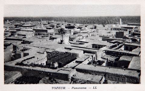 Panorama sur la ville de Tozeur - Carte postale ancienne Tunisie