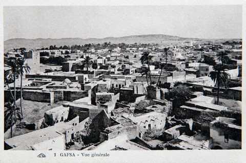 Vue générale sur la ville de Gafsa - Carte postale ancienne Tunisie