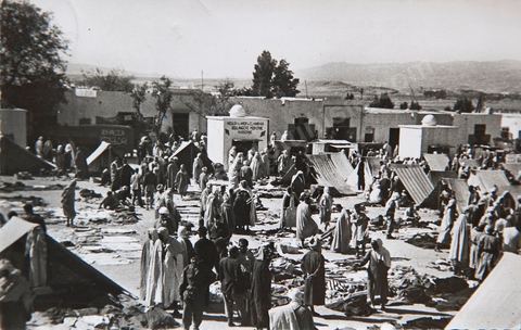 Kasserine - Le marché 1955 - Carte postale ancienne Tunisie