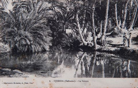 Djedidia (Nefzaona)-La source 1918 - Carte postale ancienne Tunisie