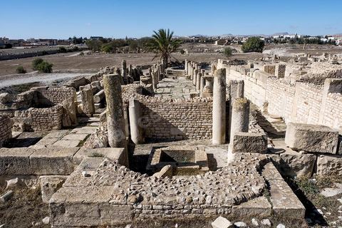 Basile d'Hildeguns sur le site archéologique de Makthar, vestige de l'antique Mactaris, au centre-ouest de la Tunisie, est situé à Makthar, ville sur la bordure nord de la dorsale tunisienne.Le site est l'un des plus étendus du pays, et une grande partie n'a pas encore fait l'objet de recherches archéologiques. Outre les nombreux vestiges qu'il abrite au sein d'un parc archéologique comme le forum, les thermes, la schola des Juvenes, ... un petit musée présente diverses pièces archéologiques trouvées sur le site.