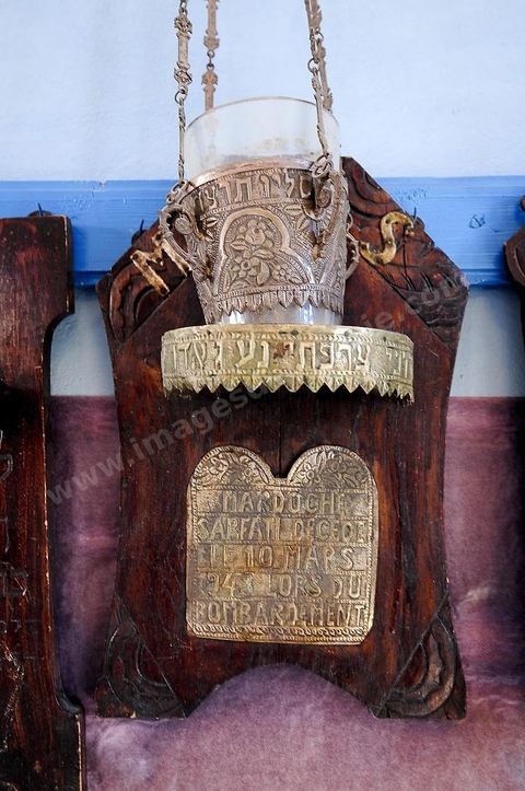 Intérieur de la synagogue du Kef. La synagogue est située dans l'ancien quartier juif du Kef qui comptait l'une des plus importante communauté juive de Tunisie.