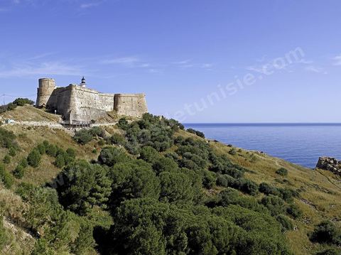 Le fort genois de Tabarka avce au fond la mer