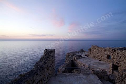 Coucher de soleil depuis le fort génois de Tabarka
