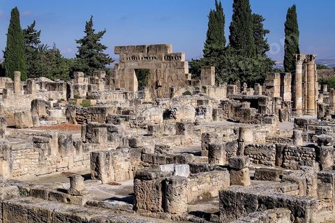 Vue générale sur le quartier d'habitations romaines. Utique est un site archéologique localisé à l'emplacement d'une ancienne cité portuaire fondée par les Phéniciens dans l'Antiquité. Il est situé au nord de l'actuelle Tunisie, à une trentaine de kilomètres au nord-ouest de Carthage. La ville aurait été fondée en 1101 avt JC en tant que comptoir commercial phénicien. Elle est réputée comme l'une des plus anciennes villes de la Méditerranée occidentale.