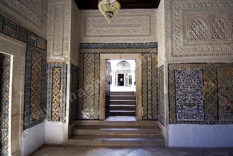 Vestibule de la zaouia sidi sahab ou mosquée du Barbier à Kairouan
