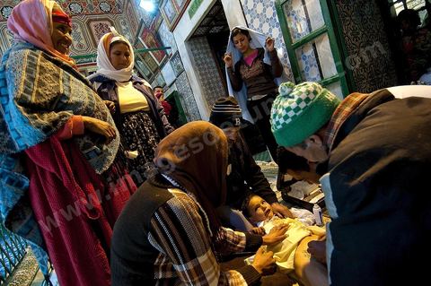 Zaouia Sidi Sahab ou mosquée du barbier le jour de Mouled, fête de la naissance du Prophète, circoncision des jeunes enfants