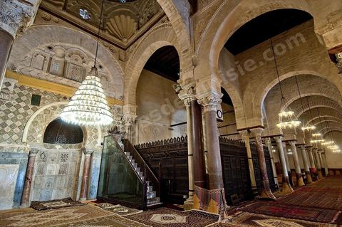 Mirhab et Minbar de la salle des prières de la Grande Mosquée de Kairouan