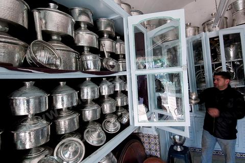 Boutique et atelier de cuivre à Kairouan