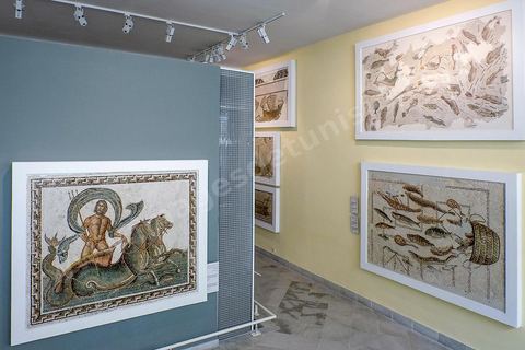 Salle des mosaiques marines au musée archéologique de Sousse dans la Kasbah située en haut de la medina de Sousse