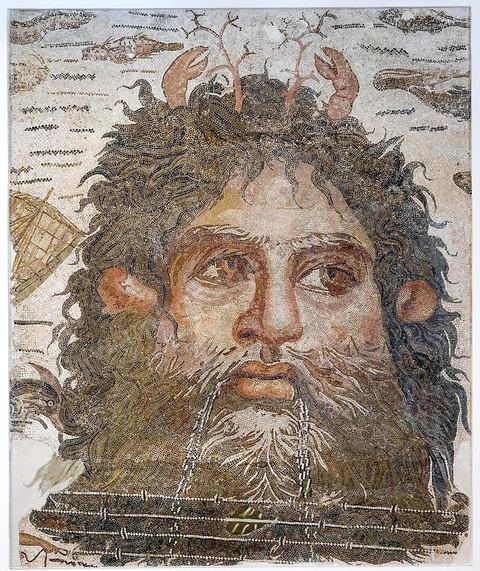 Mosaique du dieu Océan - musée archéologique de Sousse dans la Kasbah située en haut de la medina de Sousse