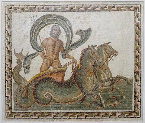 Mosaïque de Neptune : IIIe s. ap. J-C - musée archéologique de Sousse dans la Kasbah située en haut de la medina de Sousse
