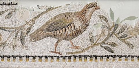 Mosaique d'une perdris - musée archéologique de Sousse dans la Kasbah située en haut de la medina de Sousse