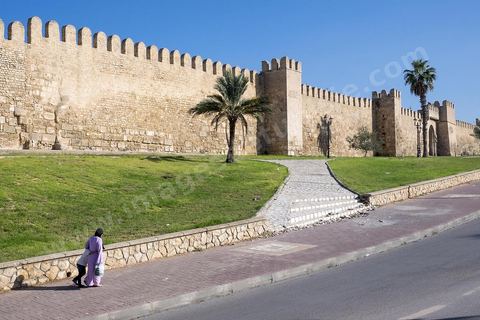 Les remparts de Sousse sur la partie haute de la medina. Sousse ou la perle du Sahel. 