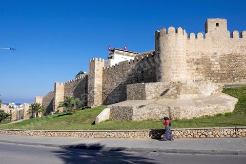 Les remparts de Sousse sur la partie haute de la medina. Sousse ou la perle du Sahel. 