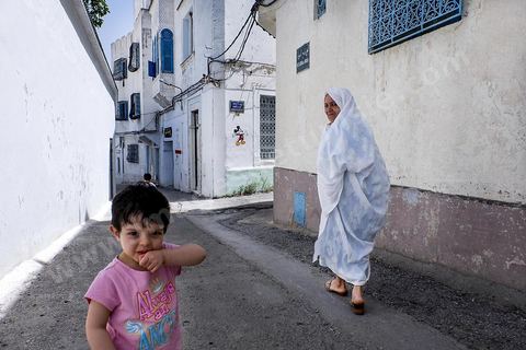 Ruelle dans le quartier de Bab Djedid à Tunis.