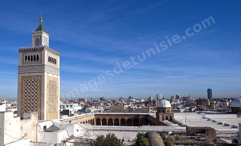 La grande mosquée Jamaa Ez Zitouna au coeur de la medina de Tunis