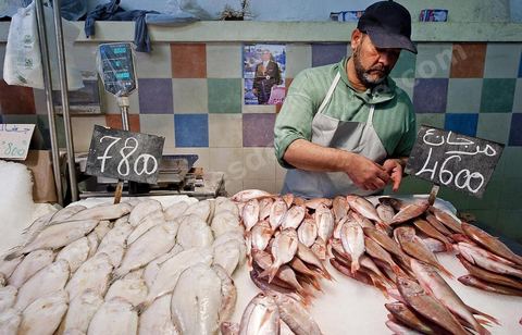 Le marché central de Tunis, marché aux légumes, poissons, fromages, boucheries et épiceries fines