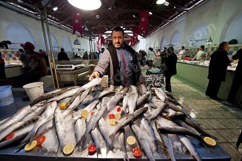 Le marché central de Tunis, marché aux légumes, poissons, fromages, boucheries et épiceries fines