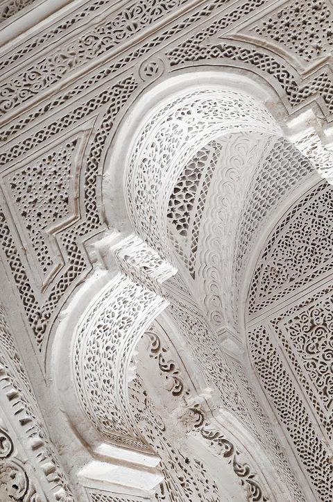 Intérieure de la Koubba du Belvédère après sa restauration - détail des plafonds en stuc