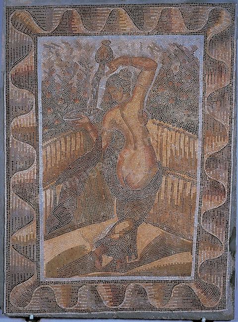 Verseuse d'eau dans une roseraie - V siècle ap. Musée de Carthage