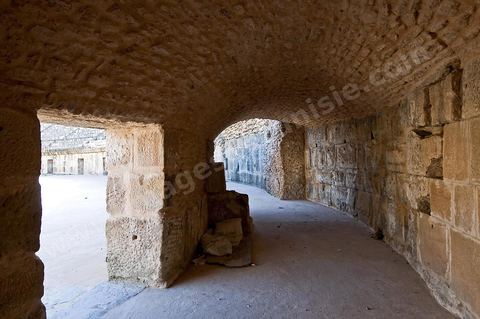 Amphithéâtre sur le site archéologique romain de Uthina / Oudna dans la région de Mornag banlieue sud de Tunis