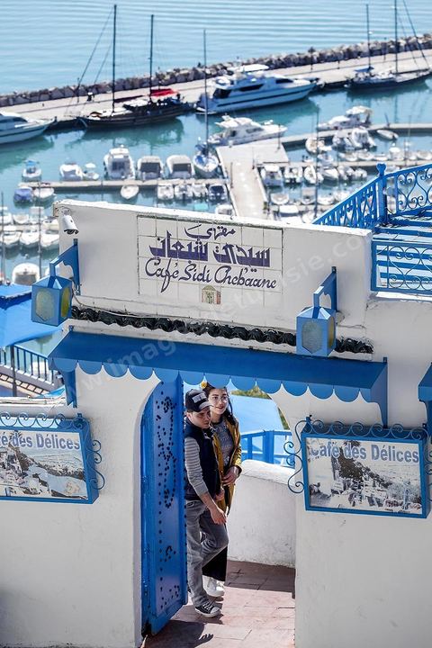 Café Sidi Chabaane ou Café des Délices à Sidi Bou Saïd célèbré par la chanson de Patrick Bruel