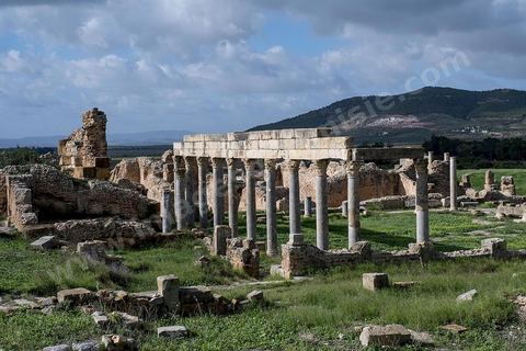 le site archéologique romain de Thuburbo Majus. Thuburbo Majus est située à l'entrée d'El Fahs à 60 km de Tunis, malgré qu’elle soit totalement abandonnée maintenant, elle comptait plus que 10000 habitants au deuxième siècle après J.C. La ville de Thuburbo Majus, existait avant l’arrivée des romains, elle était avant berbère puis carthaginoise. Pendant l’époque romaine, cette cité a connu une prospérité surtout en 128 quand elle reçut le statut de municipe suite à la visite de l’empereur Hadrien. La plupart des monuments de la cité datent de la moitié du 2ème siècle.Seuls 7 Ha sur les 40 Ha ont été fouillés, les trois portes de la ville indiquent son gigantisme.